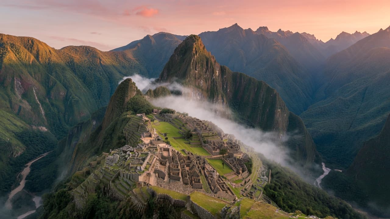 Machu Picchu al amanecer entre montañas andinas